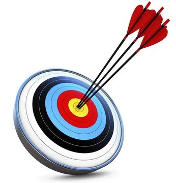 3d rendering of target and arrows Stock Illustration