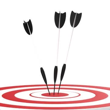 3d rendering of Target icon concept isolated with white Stock Illustration