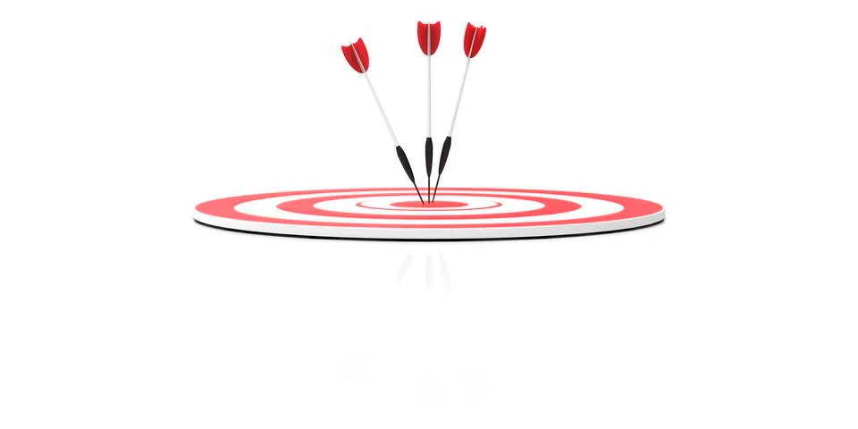 3d rendering of Target icon concept isolated with white Stock Photos