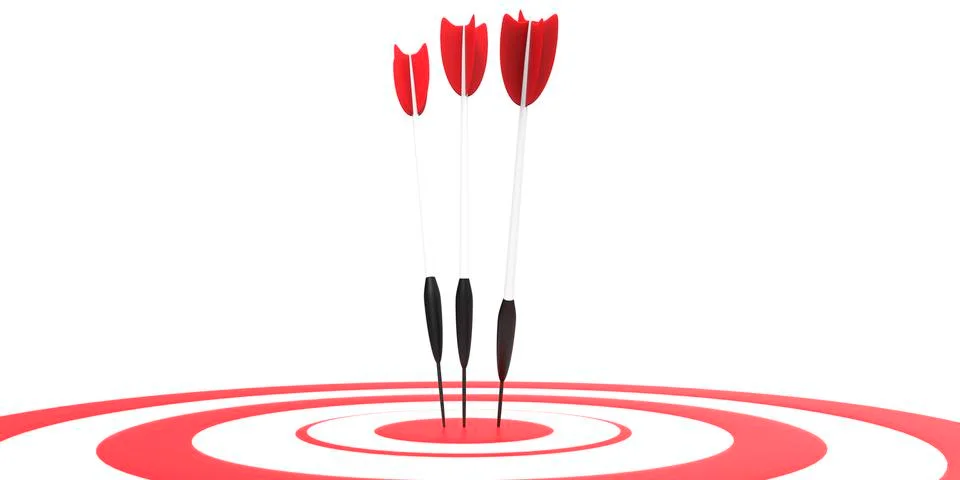 3d rendering of Target icon concept isolated with white Stock Photos