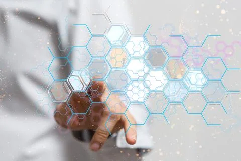 3d rendering of a team connection and social network symbol on a blurry 写真素材