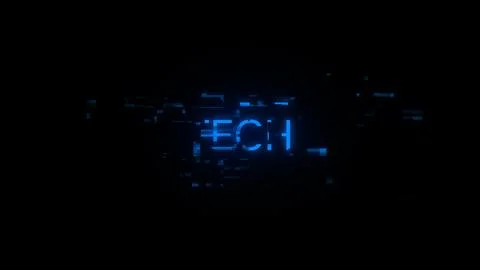 3D rendering Tech text with screen effects of technological glitches Stock Illustration