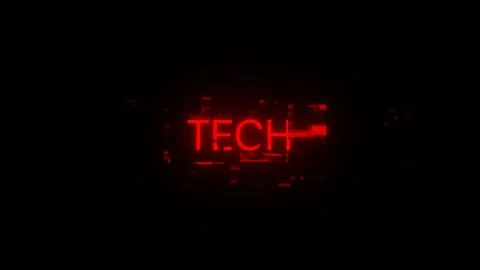 3D rendering Tech text with screen effects of technological glitches Stock Illustration