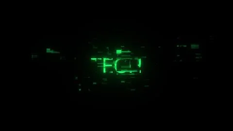 3D rendering Tech text with screen effects of technological glitches Illustrazione stock