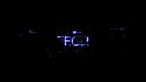 3D rendering Tech text with screen effects of technological glitches Illustrazione stock