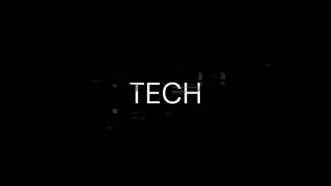 3D rendering Tech text with screen effects of technological glitches 스톡 일러스트