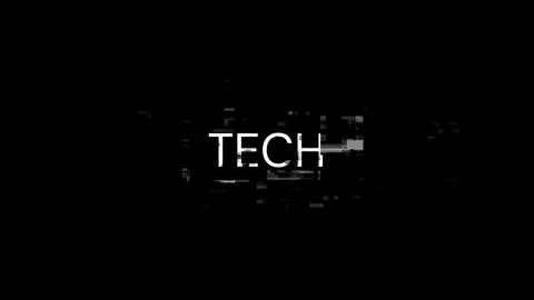 3D rendering Tech text with screen effects of technological glitches Stock Illustration