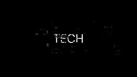 3D rendering Tech text with screen effects of technological glitches Stock Illustration