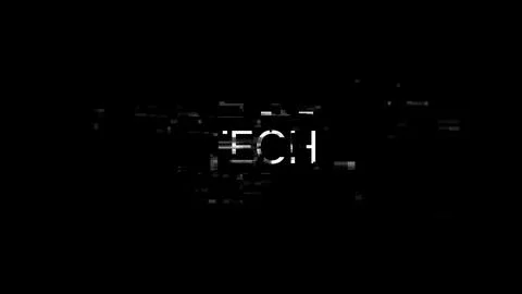 3D rendering Tech text with screen effects of technological glitches 스톡 일러스트