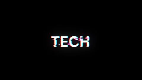 3D rendering Tech text with screen effects of technological glitches Stock Illustration