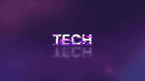 3D rendering Tech text with screen effects of technological glitches Stock Illustration