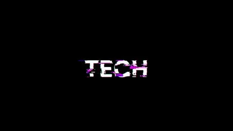 3D rendering Tech text with screen effects of technological glitches 스톡 일러스트