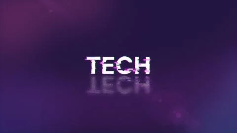 3D rendering Tech text with screen effects of technological glitches Stock Illustration