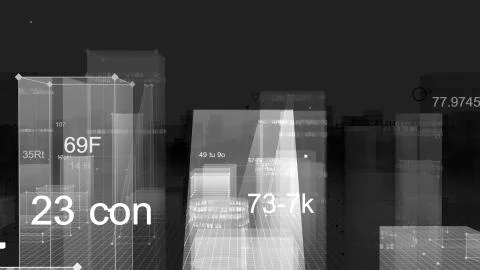 3D Rendering technological digital background consisting of a futuristic city 写真素材