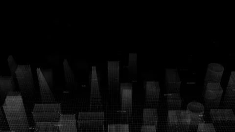 3D Rendering technological digital background consisting of a futuristic city Stock Photos