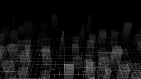 3D Rendering technological digital background consisting of a futuristic city Stock Photos