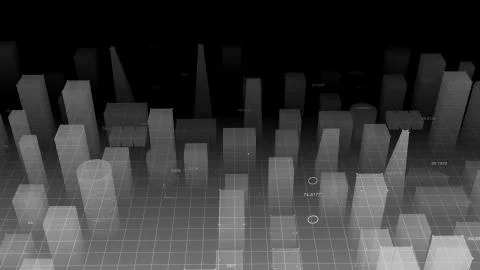 3D Rendering technological digital background consisting of a futuristic city 스톡 사진