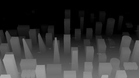 3D Rendering technological digital background consisting of a futuristic city Stock Photos