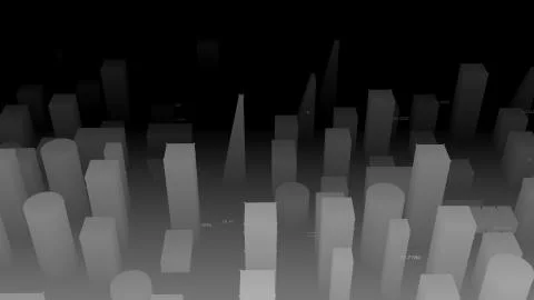 3D Rendering technological digital background consisting of a futuristic city 库存照片