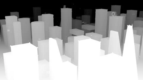 3D Rendering technological digital background consisting of a futuristic city Stockfoto's
