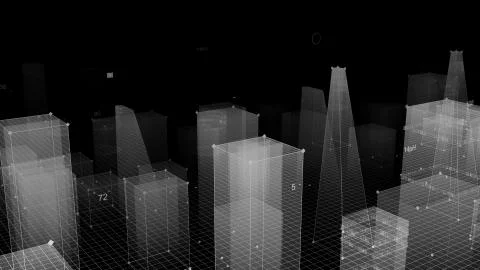 3D Rendering technological digital background consisting of a futuristic city 스톡 사진