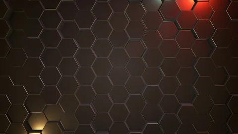 3D rendering. Technology abstract technical geometric hexagons background motion Stock Footage 124073210