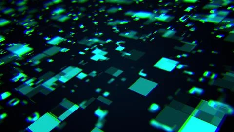 3d rendering of technology and data processing. Computer generated modern Stock Illustration