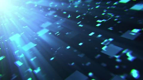 3d rendering of technology and data processing. Computer generated modern Illustrazione stock