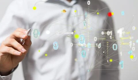 3D rendering of Technology background, big data concept Stock Photos