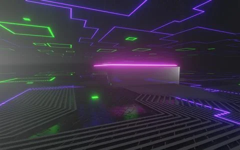 3d rendering technology background microchip high-tech future high-speed CPU Stock Illustration