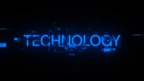 3D rendering technology text with screen effects of technological glitches 스톡 일러스트
