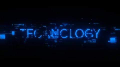 3D rendering technology text with screen effects of technological glitches Stock-Illustration