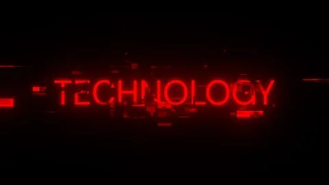 3D rendering technology text with screen effects of technological glitches Stock Illustration