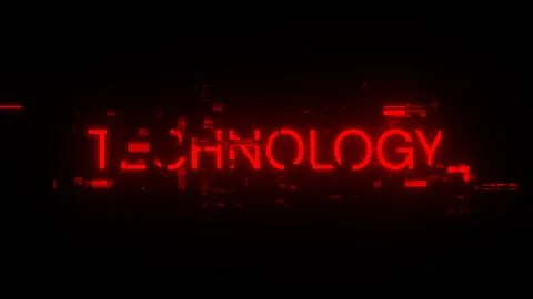 3D rendering technology text with screen effects of technological glitches Stock Illustration