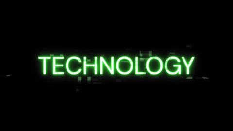 3D rendering technology text with screen effects of technological glitches Stock Illustration