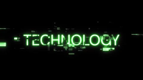 3D rendering technology text with screen effects of technological glitches Stock Illustration