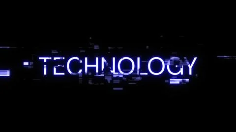 3D rendering technology text with screen effects of technological glitches Stock Illustration