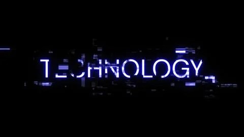 3D rendering technology text with screen effects of technological glitches Stock Illustration