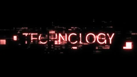 3D rendering technology text with screen effects of technological glitches Stock Illustration