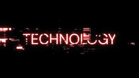 3D rendering technology text with screen effects of technological glitches Stock Illustration
