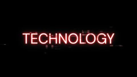 3D rendering technology text with screen effects of technological glitches Stock Illustration
