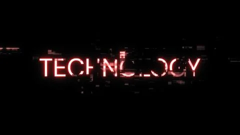 3D rendering technology text with screen effects of technological glitches Stock Illustration