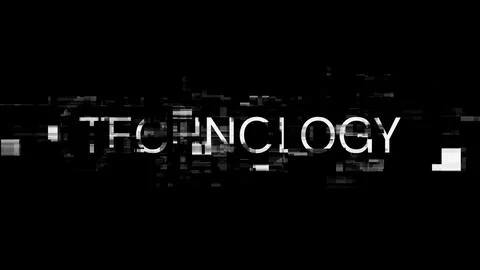3D rendering technology text with screen effects of technological glitches Stock Illustration