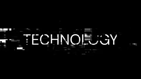 3D rendering technology text with screen effects of technological glitches Stock Illustration