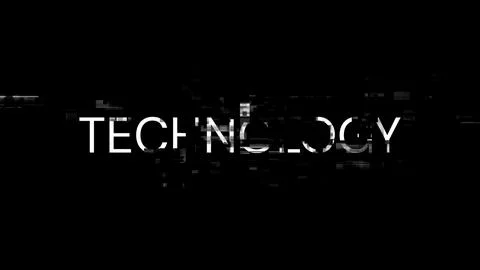 3D rendering technology text with screen effects of technological glitches Stock Illustration