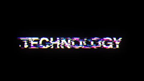 3D rendering technology text with screen effects of technological glitches Stock Illustration