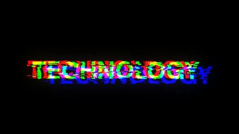 3D rendering technology text with screen effects of technological glitches Stock Illustration