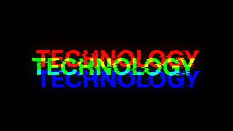 3D rendering technology text with screen effects of technological glitches Stock Illustration