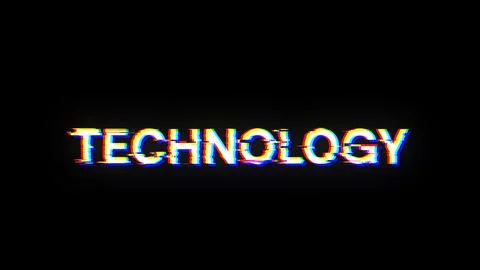 3D rendering technology text with screen effects of technological glitches Stock Illustration
