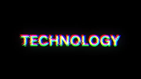3D rendering technology text with screen effects of technological glitches イラスト素材